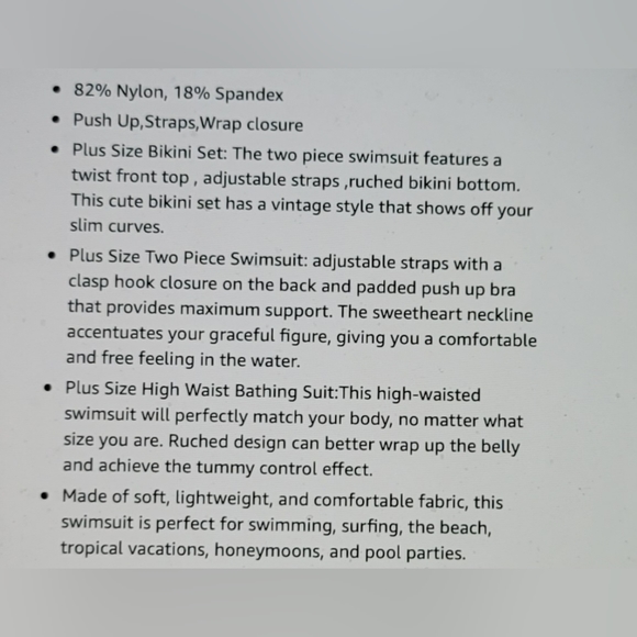 NWT Plus Size Retro Vintage Pin Up High Waisted Ruched twist Front Bikini Swim - Picture 7 of 14